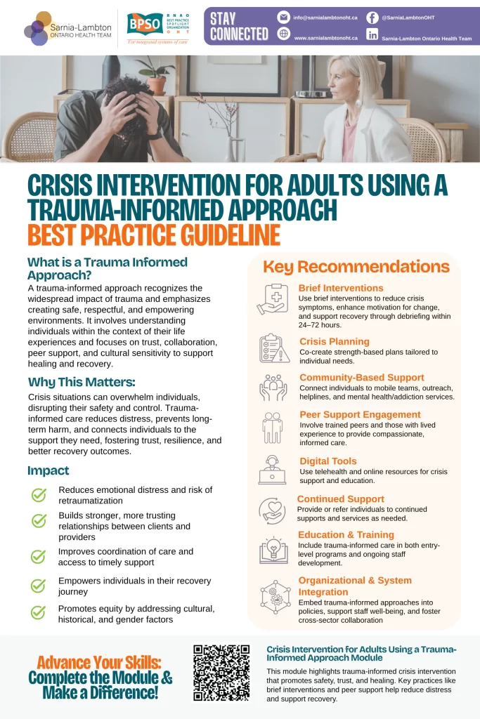 Crisis Intervention for Adults Using a Trauma Informed Approach